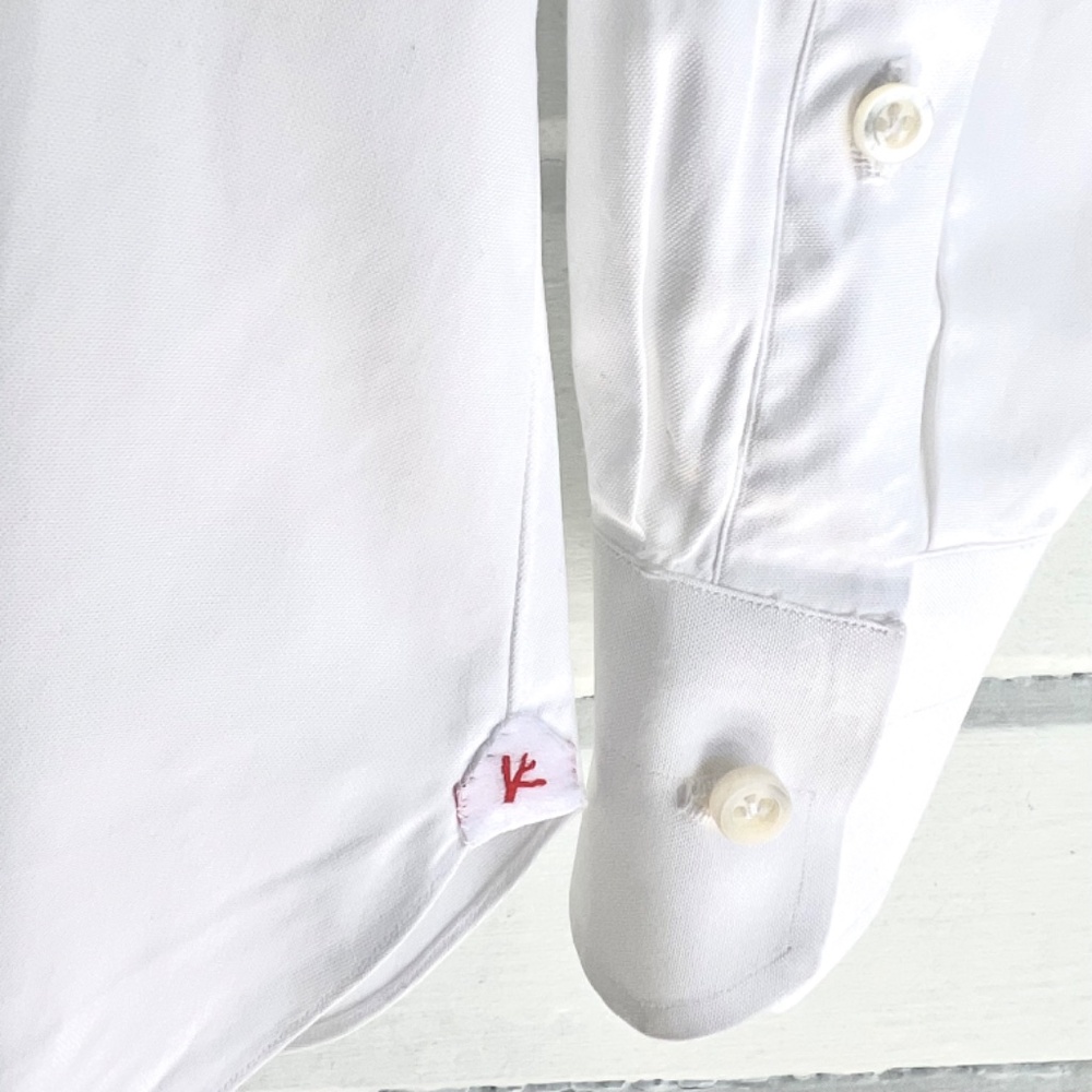 ISAIA Classic 100% Cotton White Dress Shirt - 17/43 - Picture 2 of 9